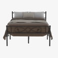thumbnail image 1 of Distinctive Fist Design - Twin Size Metal Platform Bed Frame - Sturdy Steel Structure - Noise-Free - Underbed Storage - Easy Assembly - No Box Spring Needed - Black, TWIN Size, 1 of 4