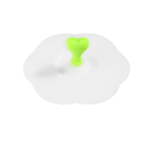 Yuarrent Cubierta elegante de la taza del silicón para la limpieza y la portabilidad fáciles Cubiertas de la taza del silicón Tapas de la Organizadores de utensilios de cocina verde transparente