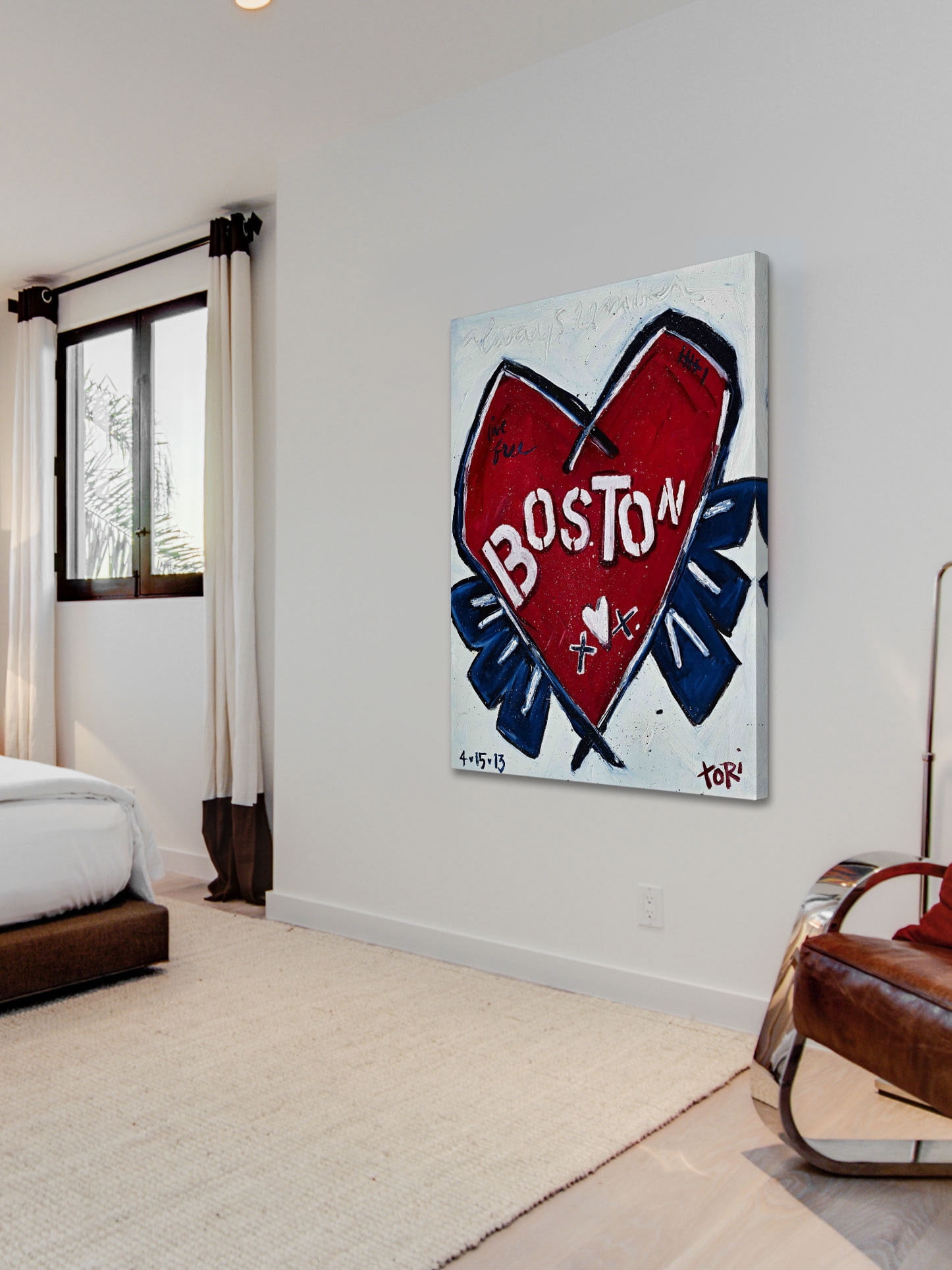 Marmont Hill "Boston Heart" by Tori Campisi Painting Print on Canvas