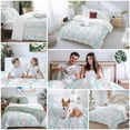 thumbnail image 5 of 3 Piece Teal Grey Branch Duvet Cover Set Queen Size, Microfiber Comforter/Quilt Cover with Corner Ties and 2 Pillowcases, Spring Summer Pastoral Botanical All Season Soft Bedding with Zipper Closure, 5 of 8