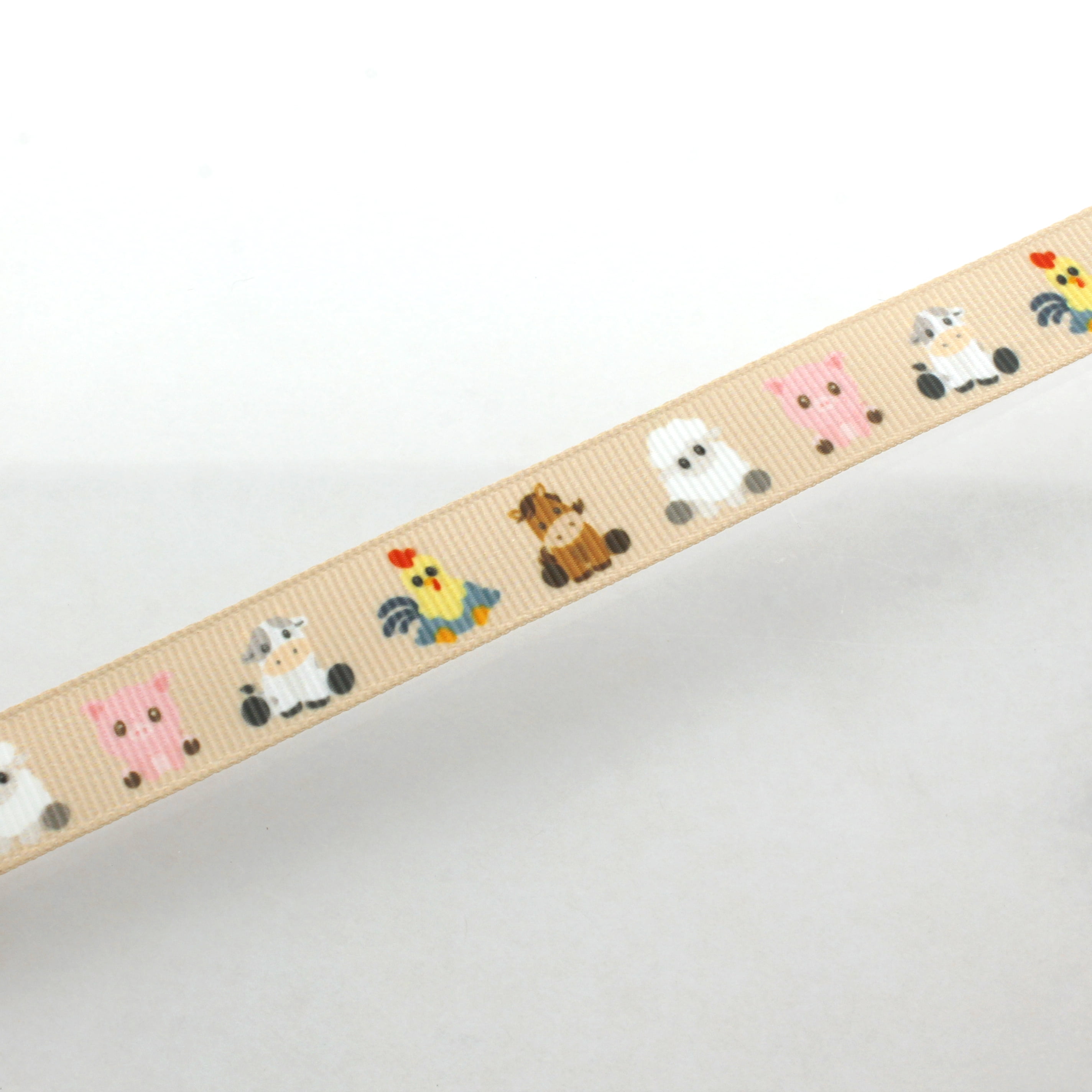 Ribbon Traditions 5/8” Grosgrain Farm Animals Print Ribbon, 6 Yards