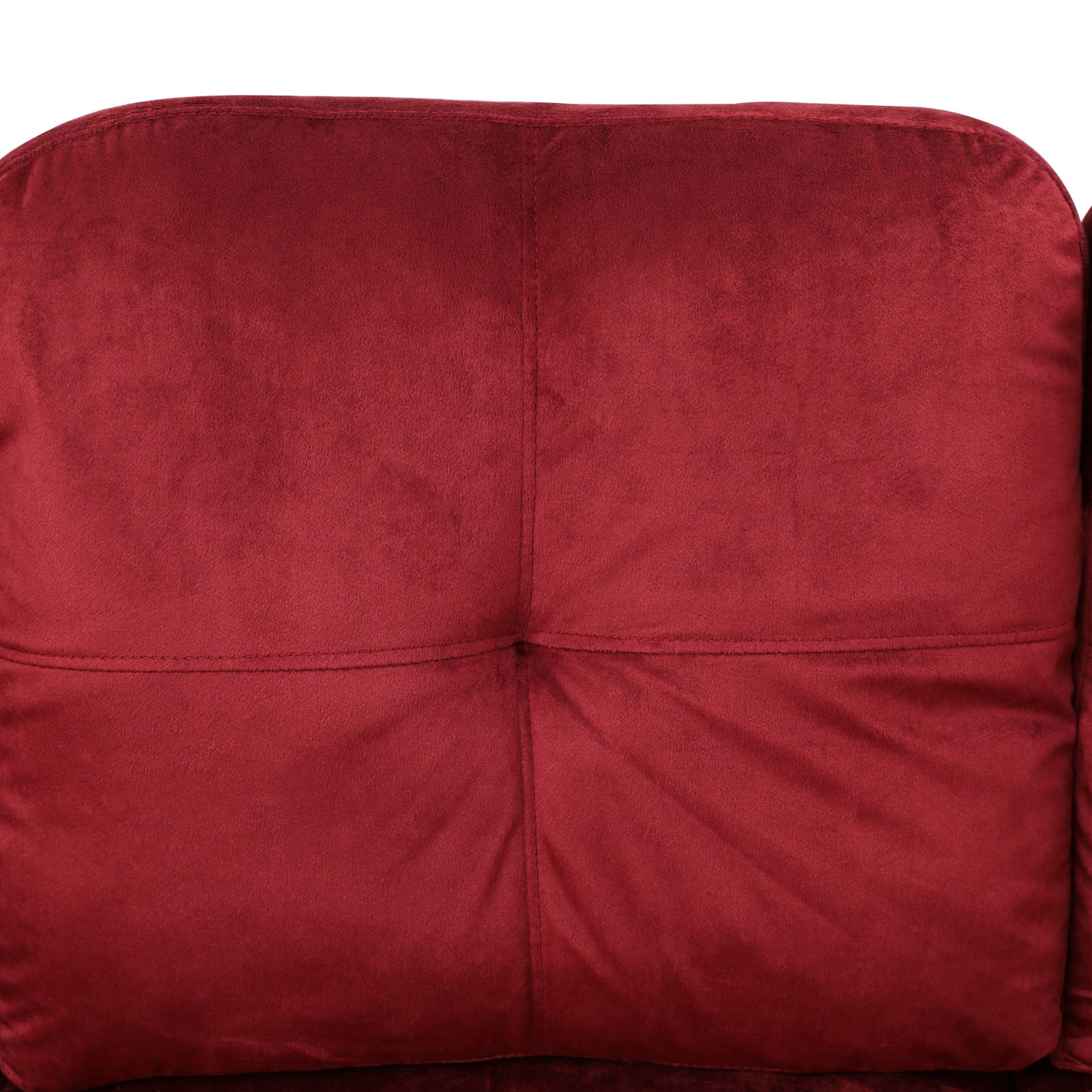 Hommoo 4 Seats Flannel and PVC Sectional Sofa Couch Set, Modern L Shaped Sectional Couch, Living Room Furniture Set, Red