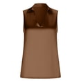 thumbnail image 6 of Womens Silk Satin Sleeveless Shirts Blouses Solid Casual Loose V Neck Classic Tank Tops for Work office Brown XXXL(XXXL), 6 of 9