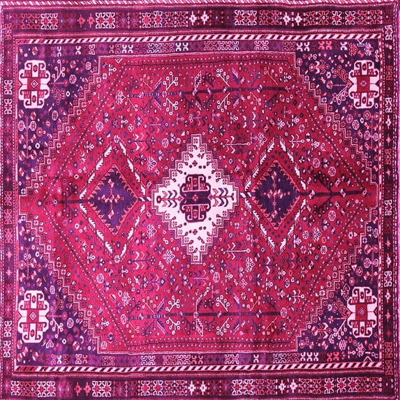 Ahgly Company Indoor Square Persian Pink Traditional Area Rugs, 6' Square