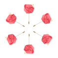 thumbnail image 1 of 6 Pcs Ramilletes de Rosa para Novios Alfileres de Ramilletes para Hombres Ceremonia de Boda Aniversario Cena Formal Fiesta Rojo Sandía, 1 of 5