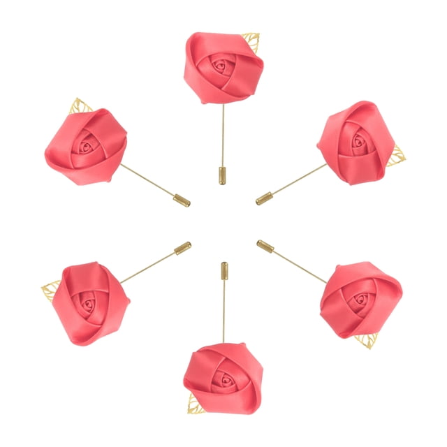 6 Pcs Ramilletes de Rosa para Novios Alfileres de Ramilletes para Hombres Ceremonia de Boda Aniversario Cena Formal Fiesta Rojo Sandía