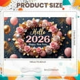 thumbnail image 2 of Golden Theme New Year Banner Pink Rose 2026 Banner Firework Design Star Decoration Happy New Year Banner for New Year Party 2026 Celebration Holiday Gathering, 2 of 9