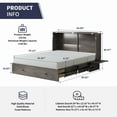 thumbnail image 2 of ZAFLY Murphy Bed with Trifold Foam Mattress, Cabinet Bed has USB Charging Station, Convertible Bed with Storage Platform, Cabinet Chest Bed with Large Drawers for Living Room/Bedroom (Grey), 2 of 9