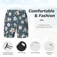 thumbnail image 4 of Kdxio Blue Flower Print Men'S Swim Trunks With Compression Liner 7 Inch Inseam Quick Dry Swim Shorts, 4 of 7