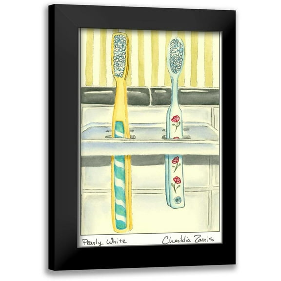 Zarris, Chariklia 11x14 Black Modern Framed Museum Art Print Titled - Pearly White