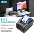 thumbnail image 2 of Riwcyla BISOFICE 58MM Desktop Receipt Printer USB+BT 203DPITermal Printing Compatible with Windows/Linux//Android/iOS Systems High,Speed Printing Support ESC/POS Command for Restaurants Ret, 2 of 6