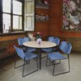 thumbnail image 2 of Regency Kahlo 48 in. Round Breakroom Table- Beige Top, Black Base & 4 Zeng Stack Chairs- Blue, 2 of 7