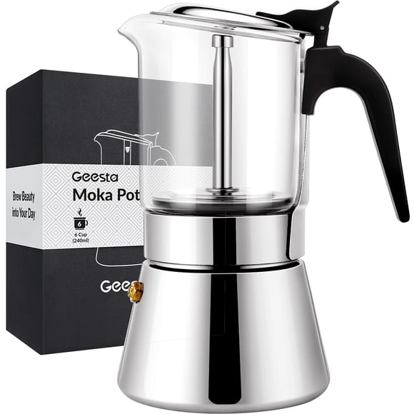 Vaso de cristal Geesta Premium para moka Stovetop, 240 ml