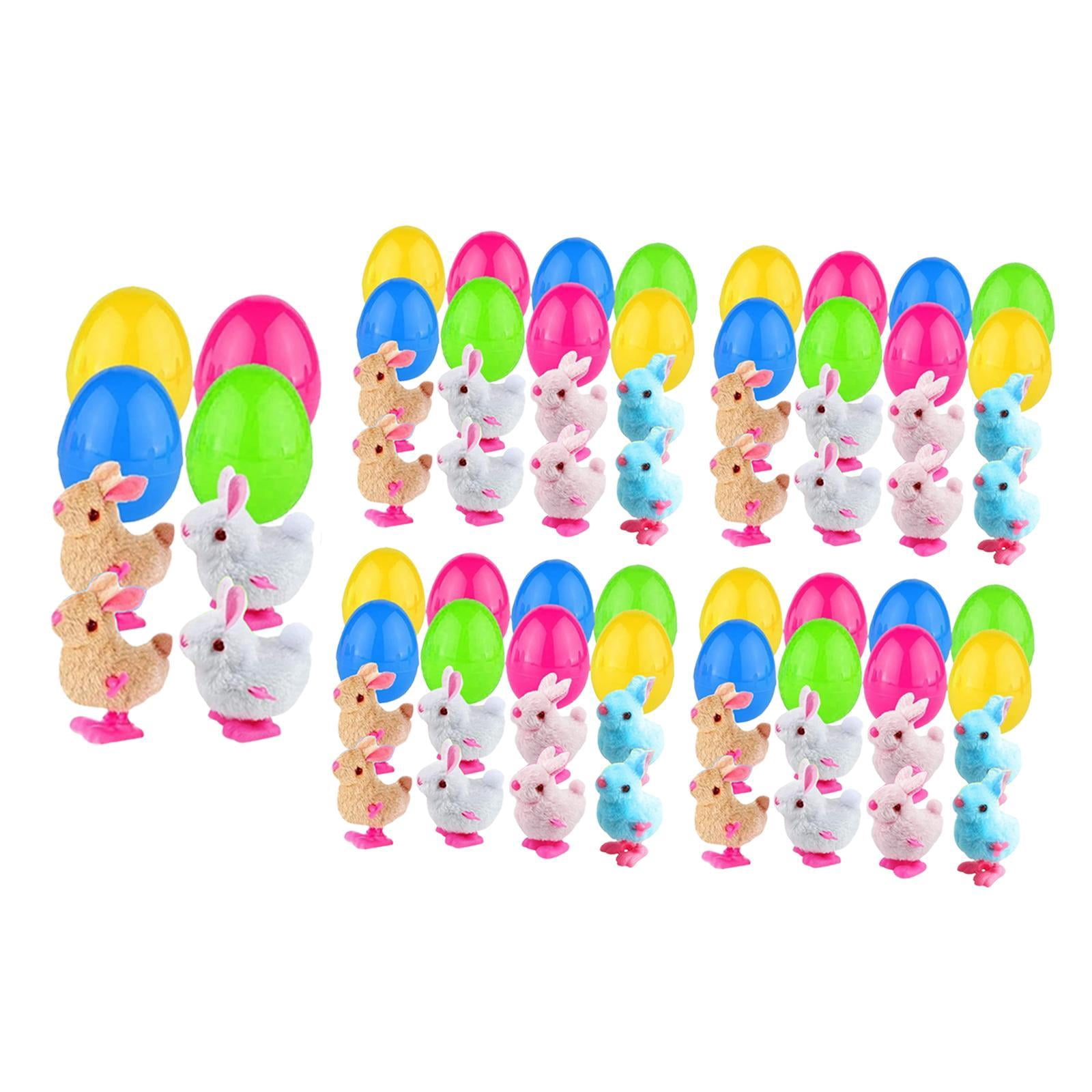 yotijay Prefilled Easter Eggs with Bunny Toys,Basket Stuffers Fillers Gift,Kids Party Favors,Easter Eggs Filled with Bunny Toys , set of 36