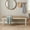 White 614, variant on Antique White Dining Bench with Distressed Oak Seat, Solid Wood Upholstered Bench for Kitchen and Living Room