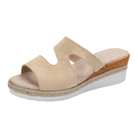 

Ediodpoh Women s Summer Fashion Open Toe Irregular Upper Sandal Slippers Casual Lightweight Comfortable Outdoor Slippers Womens Slippers Beige 9