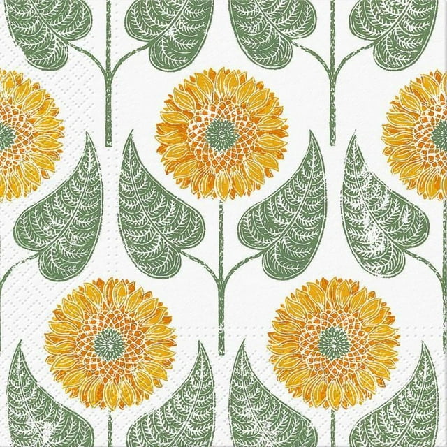 Ensemble de 2 Ensembles de 20 Serviettes de Table Motif Tournesols