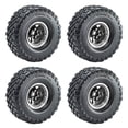 thumbnail image 1 of lionlar 4 Pcs Roues et Pneus de Voiture RC Remplacement pour 90046 1/10 RC Noir, 1 of 9