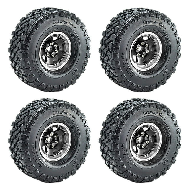 Juego de ruedas y neumáticos RC CUTICAT 4 piezas Neumáticos de coche trepador de control remoto Negro