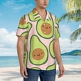 thumbnail image 3 of Pofeuu Cute Avocado Print Hawaiian Shirt for Men Sleeves Casual Button Down Summer Beach Dress Shirts T-Shirts,Small, 3 of 7