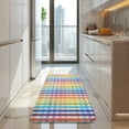 thumbnail image 4 of Colorful Striped Checkered Pattern Kitchen Rug Mat,Kitchen Runner Rugs Non Skid Washable,Decorative Kitchen Floor Mats for Kitchen,Sink,Laundry,17"x47.2", 4 of 7