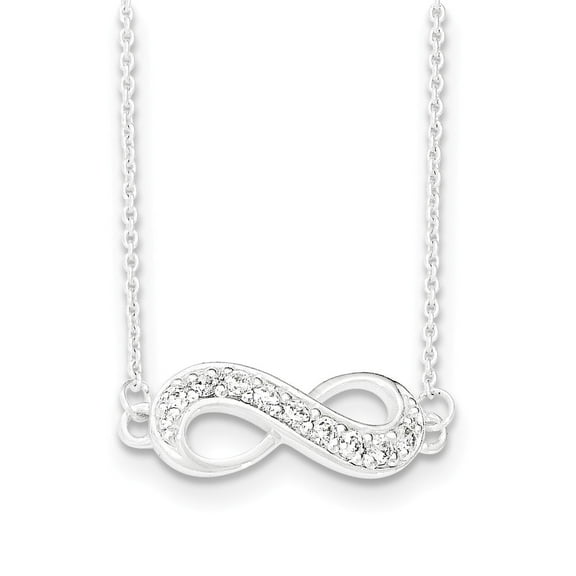 Sterling Silver CZ Infinity Necklace