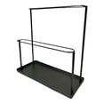 thumbnail image 1 of Organizador de diademas de metal resistente para decoración del hogar, soporte de almacenamiento de 2 niveles para pinzas para el cabello Negro, 1 of 9