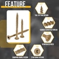 thumbnail image 3 of #9x2" Deck Screws - 250Pack - Good for Decks, Fences, Frames, Farms, Outdoor Furniture - Carbon Steel Wood Screws Decking Screws W/ T25 Torx Star Drive Bit - Tan, 3 of 6