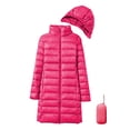 thumbnail image 6 of Winter Down Coat with Storage Bag Thickened Padded Plush Hood Mid Length Windproof Long Sleeves Windproof Warm Daily Outwear Cotton Jacket, 6 of 8