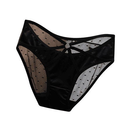 Fulorrnie Underwear for Women Breathable Bikini Comfort Cute Panty Cheeky Drop Waist Elastic Panties Black XL