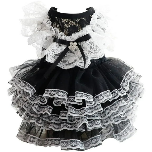 BAIANNAN Handmade Lace Princess Dress for Small Dog, Spring and Summer Clothes, Thin Cat Princess Dress, Pet Clothes