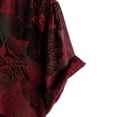 thumbnail image 4 of Domuza Summer Shirts for Men Hawaiian Casual Short Sleeve Beach Shirts Tropical Flower Printed Button Up T Shirts Lapel Vacation Top Deep Red M, 4 of 6
