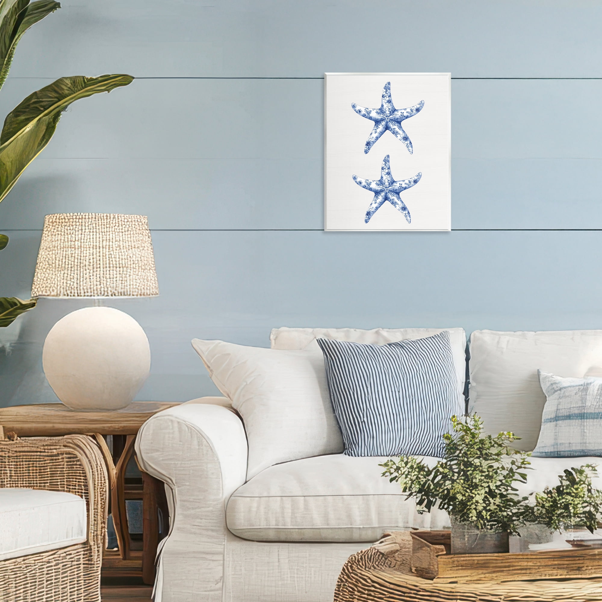 Vintage Toile Starfish Wall Plaque Art, design by Lettered and Lined