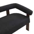 thumbnail image 5 of Christopher Knight Home 53" Curved Arm Upholstery Loveseat, Wood Frame, Modern Accent Sofa, Black+Brown, 5 of 10
