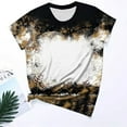 thumbnail image 2 of Jewelreauty Women Casual Tie-Dye Short Sleeve Shirts Round Neck Leopard Print Tops Summer Trendy Tunic Tee (XL, Black), 2 of 4