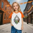 thumbnail image 3 of Favoffer Boys And Girls Orange Festival Short Sleeve Shirts Western Aztec Print Fit Tops Fall Casual Fashion Round Neck Blouses 3-14Y, 3 of 9