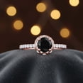 thumbnail image 3 of Mauli Jewels 1.25 Carat Black Diamond Engagement Ring for Women – Wedding Ring in 14K Rose Gold, 3 of 7