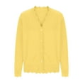 thumbnail image 5 of Cardigan Sweaters For Women Knit Long Sleeve V Neck Button Down Lightweight Fashion Casual Open Front Cardigan Sweater Coat, Yellow , Size S-2XL, 5 of 7