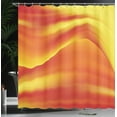 thumbnail image 3 of Ambesonne Orange Shower Curtain, Abstract Digital Waves, 69"Wx70"L, Burnt Orange, 3 of 4