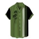 thumbnail image 2 of Playera Elvqul para Hombre Liso Verde Manga Corta con Solapa Casuales Abotonada, 2 of 3