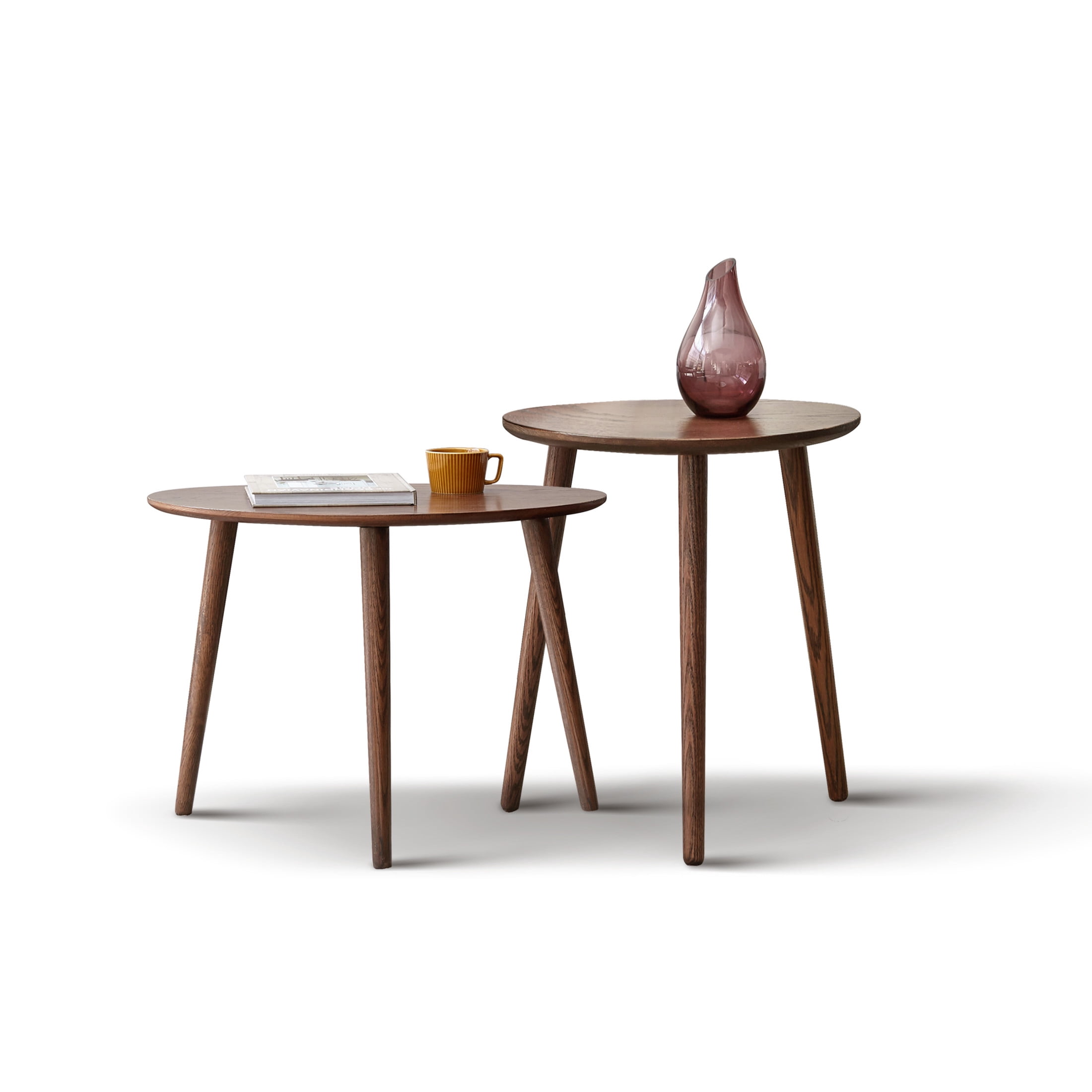 Noble House Pebble-Shaped Coffee Table, Unique Oval Design with Clean Oil-Wax Finish for Living Room, Walnut