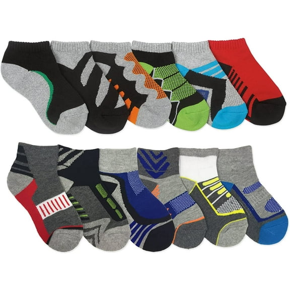 Jefferies Socks Boys Sport Performance Low Cut & Quarter Socks 12 Pair Pack