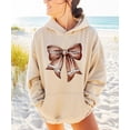 thumbnail image 5 of Football Coquette Bow Hoodie for Women & Teens Game Day Sweatshirt, Sand Hoodie, M, 5 of 8