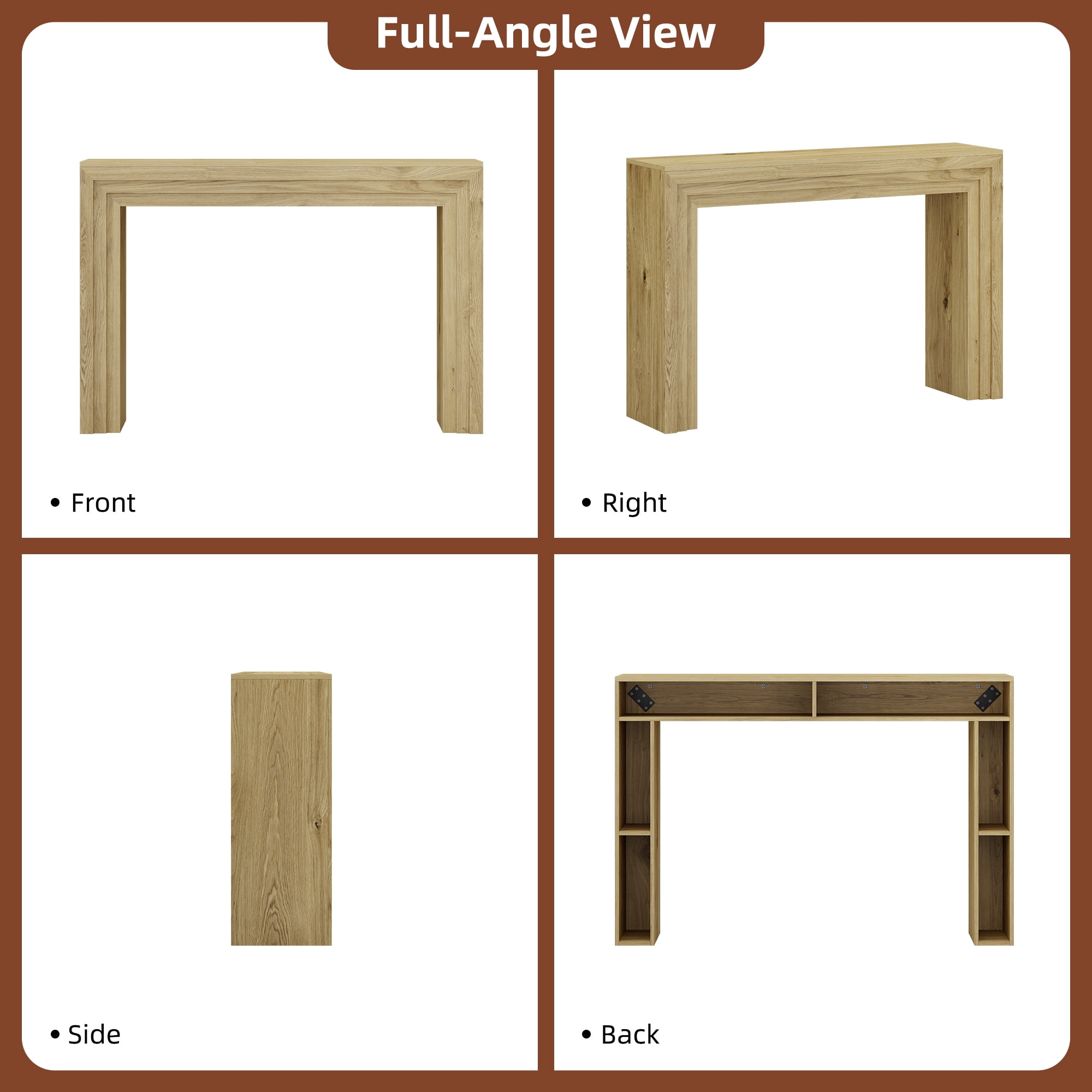 Laintene Oak Entryway Table, 43" farmhouse Console Table for Living Room, Narrow Sofa Table Behind the Couch, Accent Table for Hallway, Foyer, Entrance