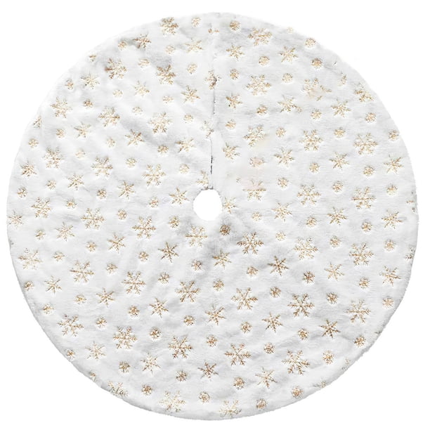 Falda De Árbol De Navidad De 78 Cm Con Patrones De Copos De Nieve De Lentejuelas Alfombrilla De Árbol De Navidad De Alta Almohadilla De Árbol De Navidad De Alta Para Adornos De Árbol Yuarrent HA027949-01