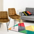 thumbnail image 2 of Elama 2 Piece Tufted Chair in Brown with Metal Legs, 2 of 3