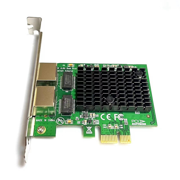 2 Port 2.5G PCIe Network Card 2.5 Gigabit Ethernet Adapter RTL8125BG Chip PCI-E Ethernet LAN Adapter for Desktop PC