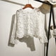 thumbnail image 1 of Cárdigan de algodón con cuello redondo para mujer, chal pequeño de encaje, manga larga, sólido, informal, versátil, hueco, primavera y verano, 2023, 1 of 4