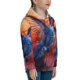 thumbnail image 5 of Naloa Vibrant Hummingbird Watercolor Art Teenage Zipper Hoodie, Long Sleeve Zip Up Hoodies Casual Jackets Tops for 7-12 Years-Medium, 5 of 6