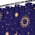 thumbnail image 3 of Blue Gold Sun Moon Pattern Shower Curtain 84"x72" ,Bathroom Decorative Shower Curtains Set with 12 Hooks,Modern Waterproof Washable Shower Curtain, 3 of 6